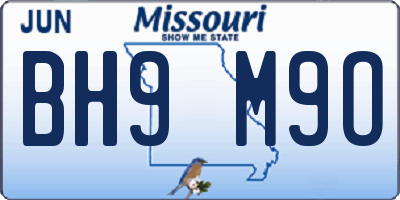 MO license plate BH9M9O
