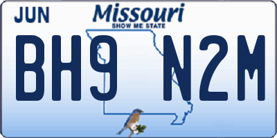MO license plate BH9N2M