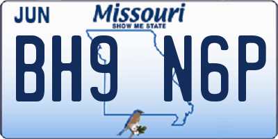 MO license plate BH9N6P