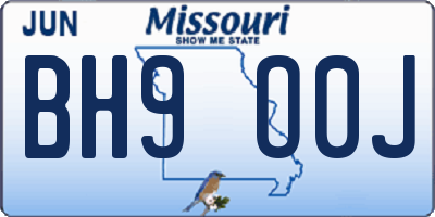 MO license plate BH9O0J