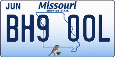 MO license plate BH9O0L
