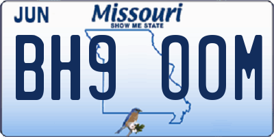 MO license plate BH9O0M