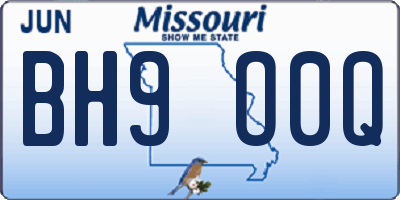 MO license plate BH9O0Q