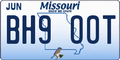 MO license plate BH9O0T