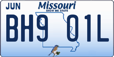 MO license plate BH9O1L