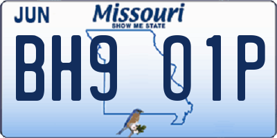 MO license plate BH9O1P