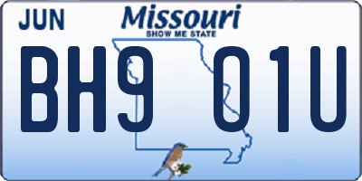 MO license plate BH9O1U