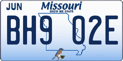 MO license plate BH9O2E