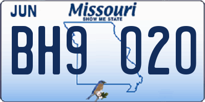 MO license plate BH9O2O