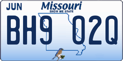 MO license plate BH9O2Q