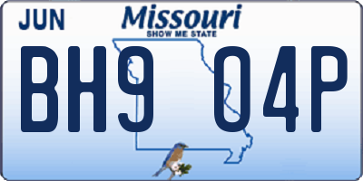 MO license plate BH9O4P