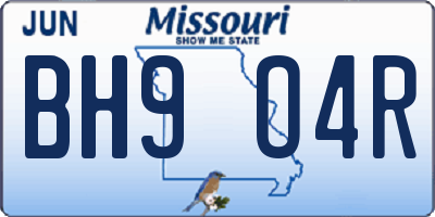 MO license plate BH9O4R