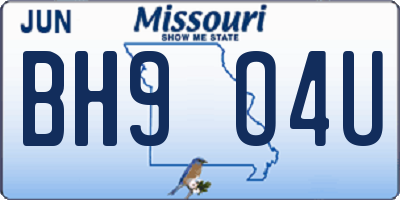 MO license plate BH9O4U