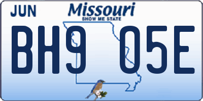 MO license plate BH9O5E