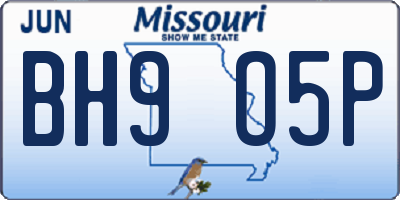MO license plate BH9O5P