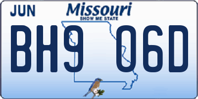 MO license plate BH9O6D