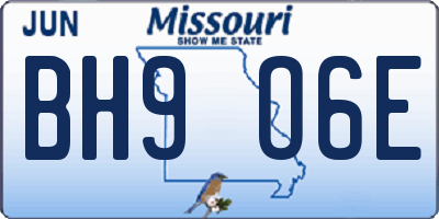 MO license plate BH9O6E