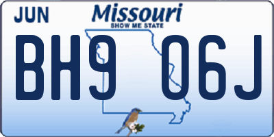 MO license plate BH9O6J