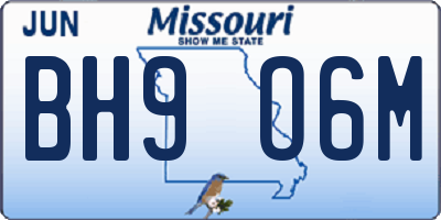 MO license plate BH9O6M