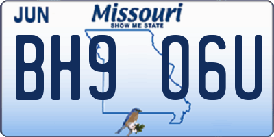 MO license plate BH9O6U