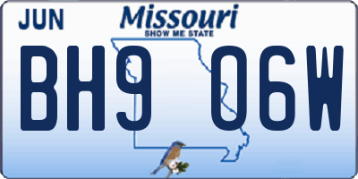 MO license plate BH9O6W