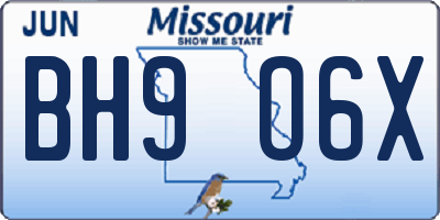 MO license plate BH9O6X