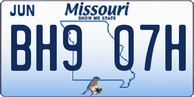 MO license plate BH9O7H