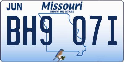 MO license plate BH9O7I