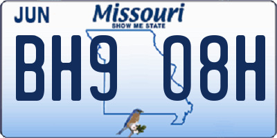 MO license plate BH9O8H