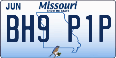 MO license plate BH9P1P