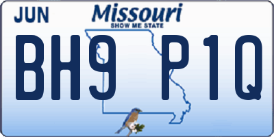 MO license plate BH9P1Q