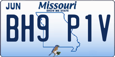 MO license plate BH9P1V