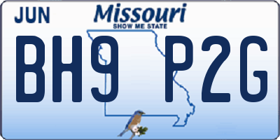 MO license plate BH9P2G