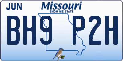 MO license plate BH9P2H