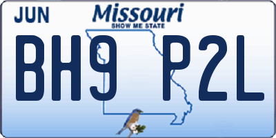MO license plate BH9P2L