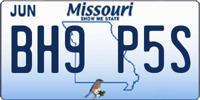 MO license plate BH9P5S