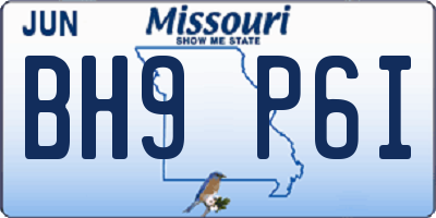 MO license plate BH9P6I