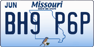 MO license plate BH9P6P