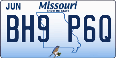MO license plate BH9P6Q