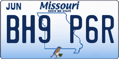 MO license plate BH9P6R