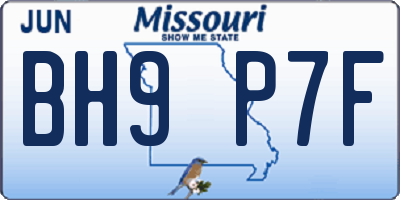 MO license plate BH9P7F