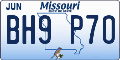 MO license plate BH9P7O
