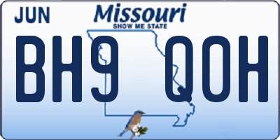 MO license plate BH9Q0H