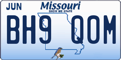 MO license plate BH9Q0M