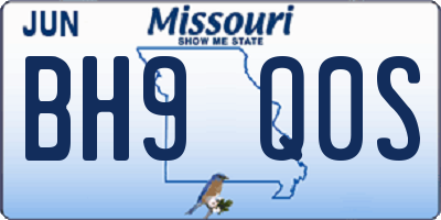 MO license plate BH9Q0S