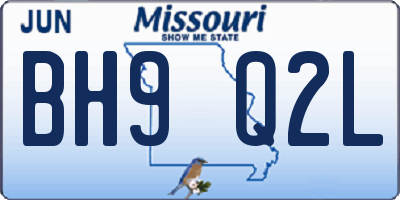 MO license plate BH9Q2L