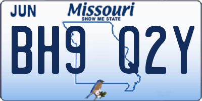 MO license plate BH9Q2Y