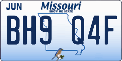 MO license plate BH9Q4F