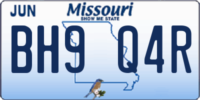MO license plate BH9Q4R