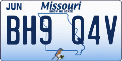 MO license plate BH9Q4V